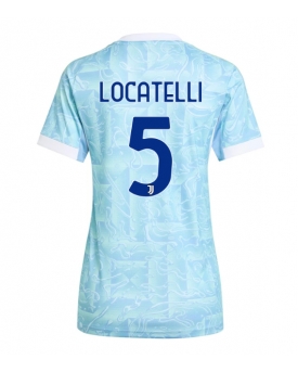 Juventus Manuel Locatelli #5 Maglia Gara Trasferta Repliche 2025-26 Donna Maniche Corte